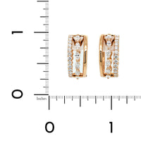 Etho Maria 18K Rose Gold and Diamond 3 Row Hoop Earrings