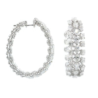 Etho Maria 18K White Gold and Diamond Hoop Earrings