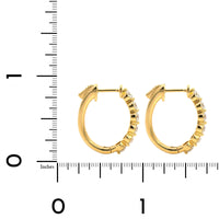 18K Yellow Gold Single Prong Diamond Hoop Earrings