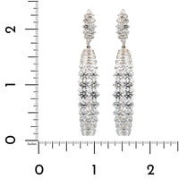 Etho Maria 18K White Gold Double Diamond Drop Hoop Earrings