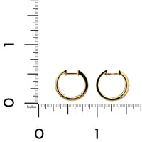 14K Yellow Gold Diamond Hoop Earrings