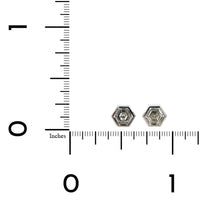 18K White Gold Bezel Set Diamond Stud Earrings