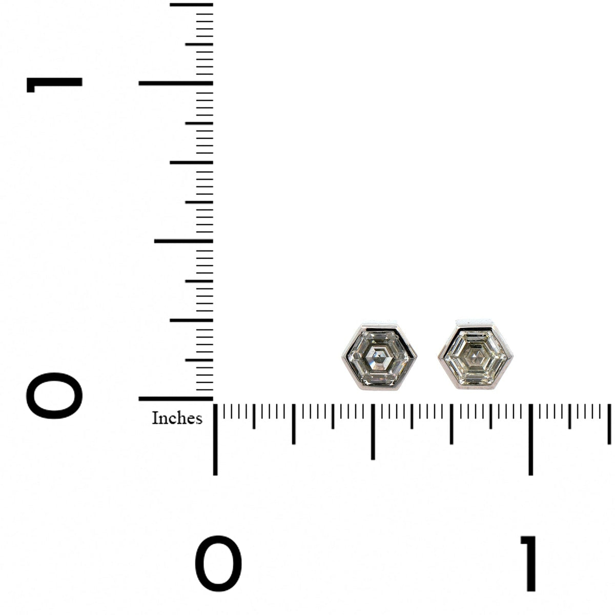 18K White Gold Bezel Set Diamond Stud Earrings