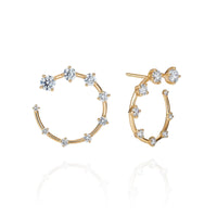Fernando Jorge 18K Yellow Gold Graduated Diamond Small Hoop Earrings