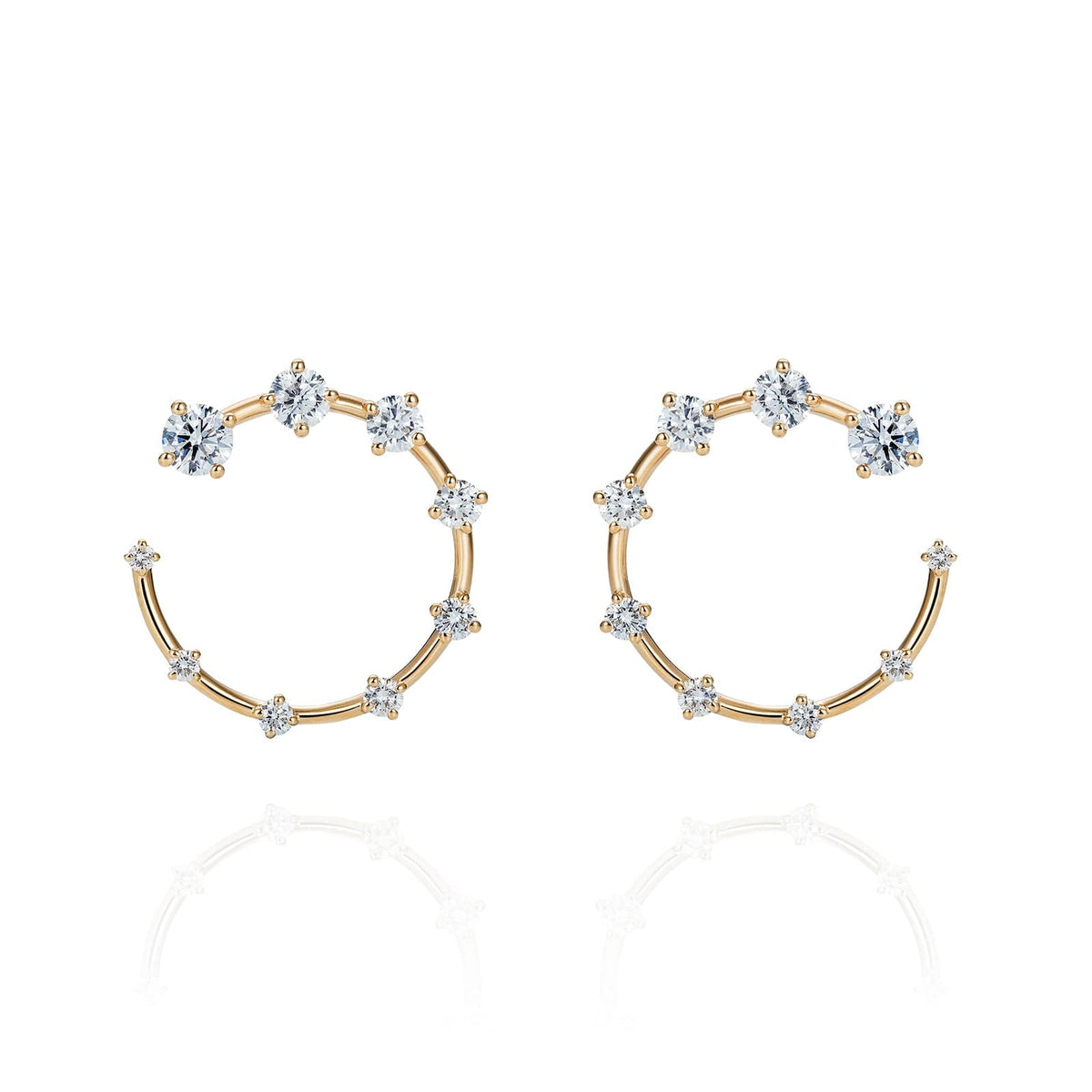 Fernando Jorge 18K Yellow Gold Graduated Diamond Small Hoop Earrings