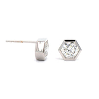 18K White Gold Diamond Stud Earrings