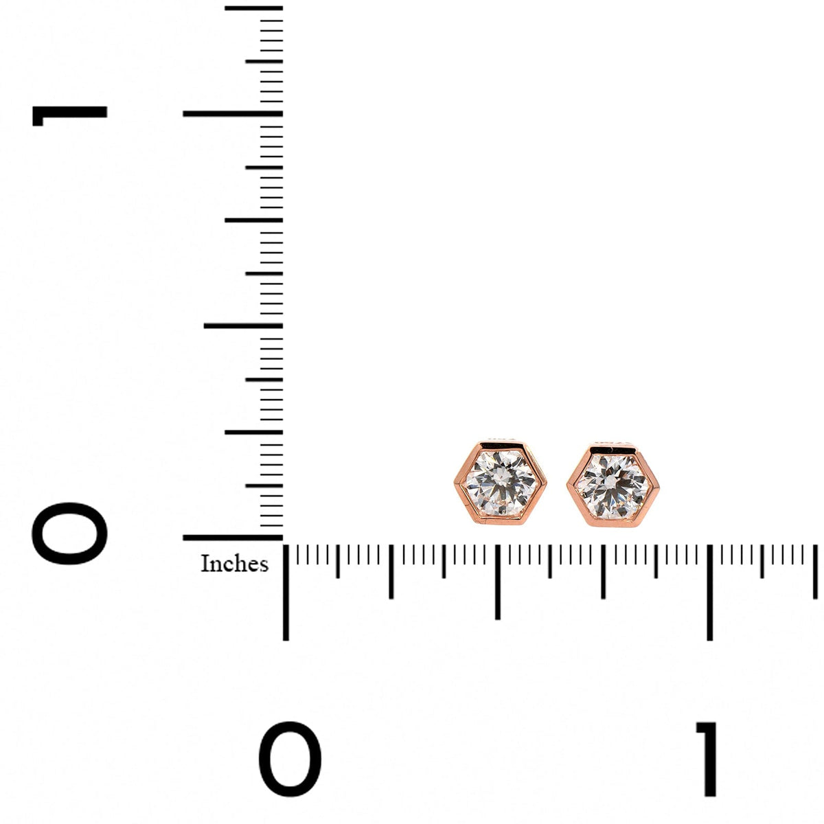 18K Rose Gold Diamond Stud Earrings
