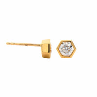 18K Yellow Gold Diamond Stud Earrings