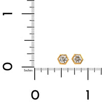 18K Yellow Gold Diamond Stud Earrings