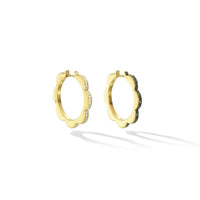 CADAR 18K Yellow Gold Triplet Diamond Hoop Earrings