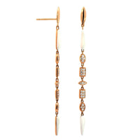 Etho Maria 18K Rose Gold Diamond and White Ceramic Drop Earrings