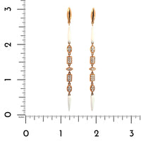 Etho Maria 18K Rose Gold Diamond and White Ceramic Drop Earrings