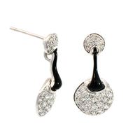 Etho Maria 18K White Gold Diamond and Black Ceramic Drop Earrings