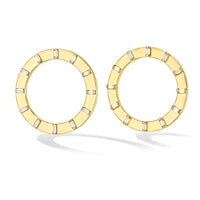 Cadar 18K Yellow Gold Open Hoop Diamond Stud Earrings