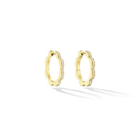CADAR 18K Yellow Gold Triplet Diamond Hoop Earrings