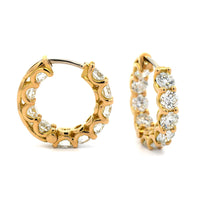 18K Yellow Gold 20mm Diamond Hoop Earrings
