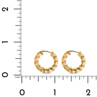 18K Yellow Gold 20mm Diamond Hoop Earrings