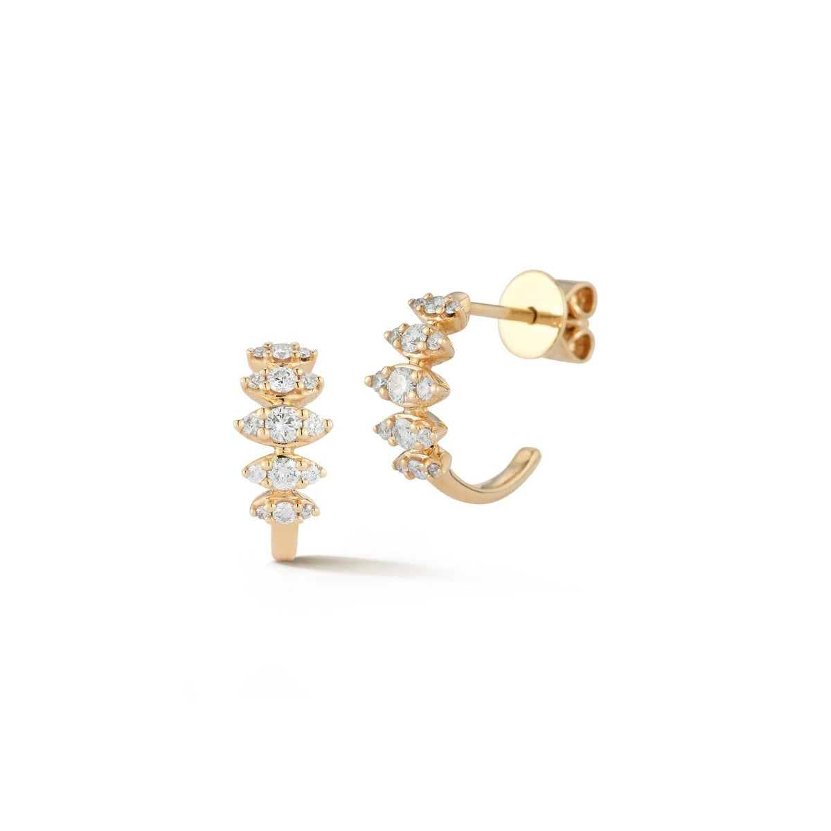 Dana Rebecca 14K Yellow Gold Sophia Ryan Marquise Diamond Hoops