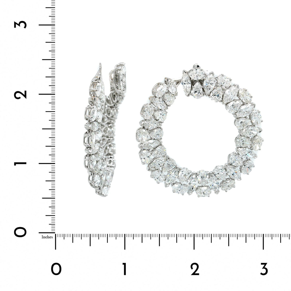 Etho Maria 18K White Gold Diamond Hoops