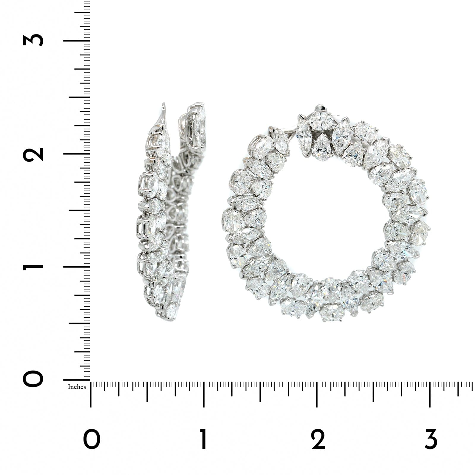 Etho Maria 18K White Gold Diamond Hoops