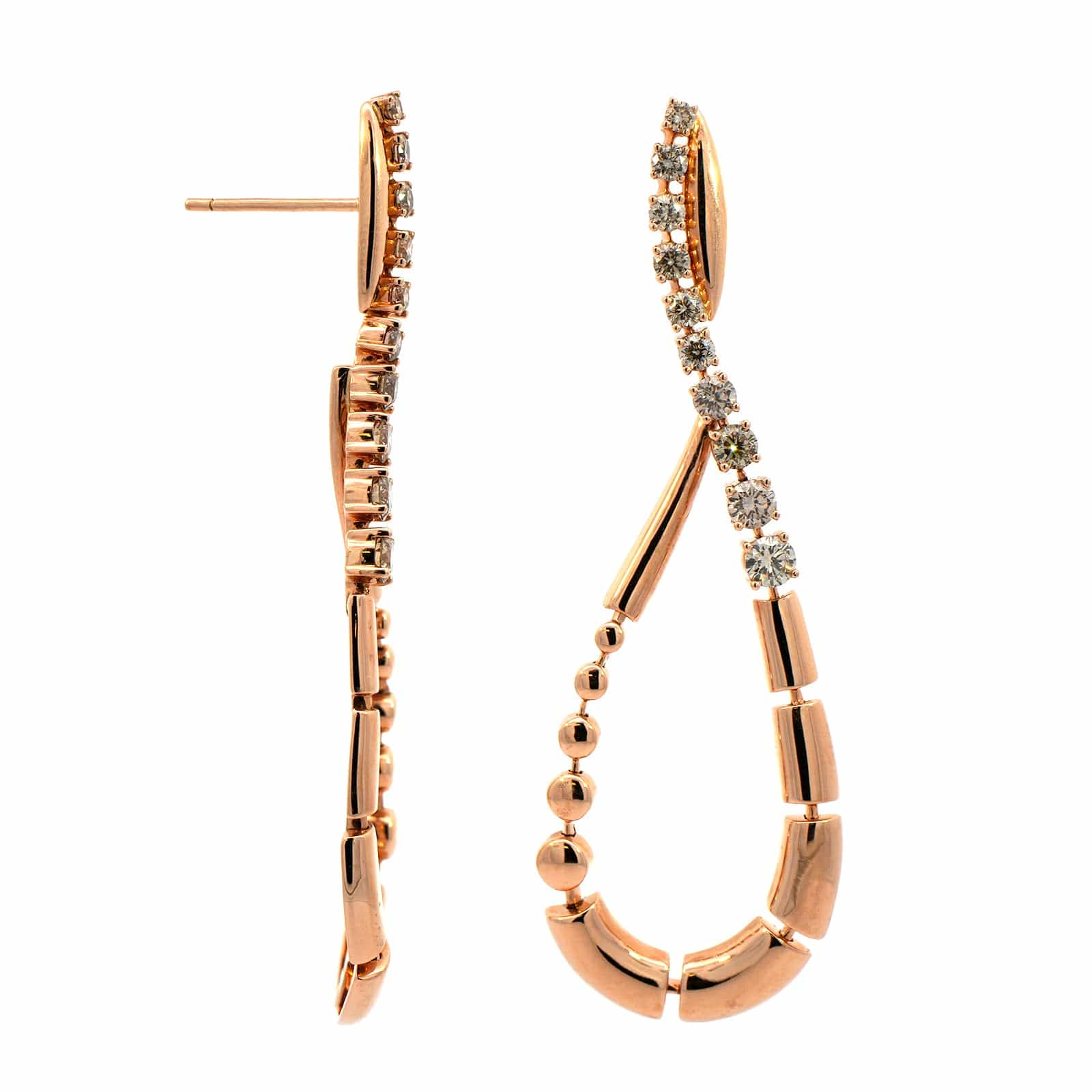 Etho Maria 18K Rose Gold Diamond Drop Earrings