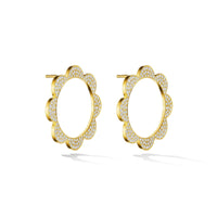 CADAR 18K Yellow Gold Triplet Pave Diamond Stud Earrings
