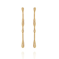 Fernando Jorge 18K Yellow Gold and Diamond Long Fluid Drop Earrings