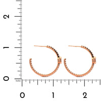 18K Rose Gold Diamond Hoop Earrings