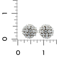 18K White Gold Diamond Cluster Earrings