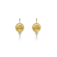Temple St. Clair 18K Yellow Gold Angel Diamond Earrings