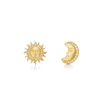Temple St. Clair 18K Yellow Gold Sun and Moon Diamond Stud Earrings