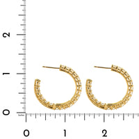 18K Yellow Gold Open Diamond Hoop Earrings