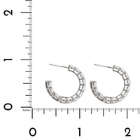 18K White Gold Open Diamond Hoop Earrings