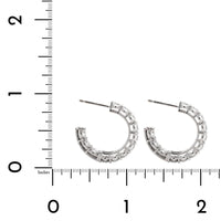 18K White Gold Open Diamond Hoop Earrings