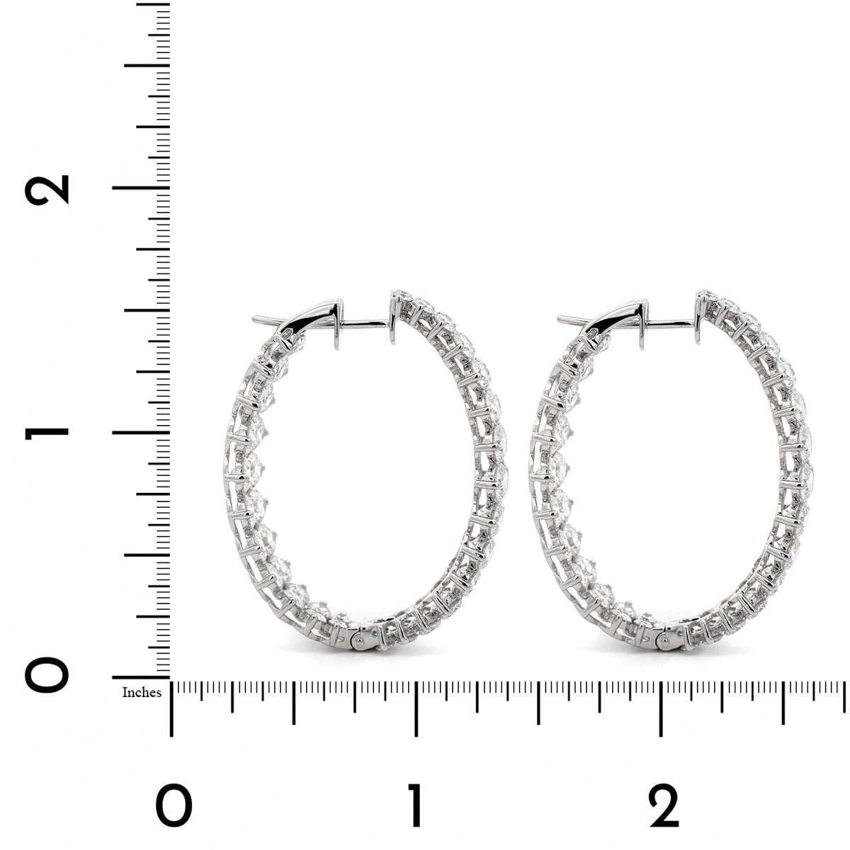 Etho Maria 18K White Gold Double Row Diamond Hoops