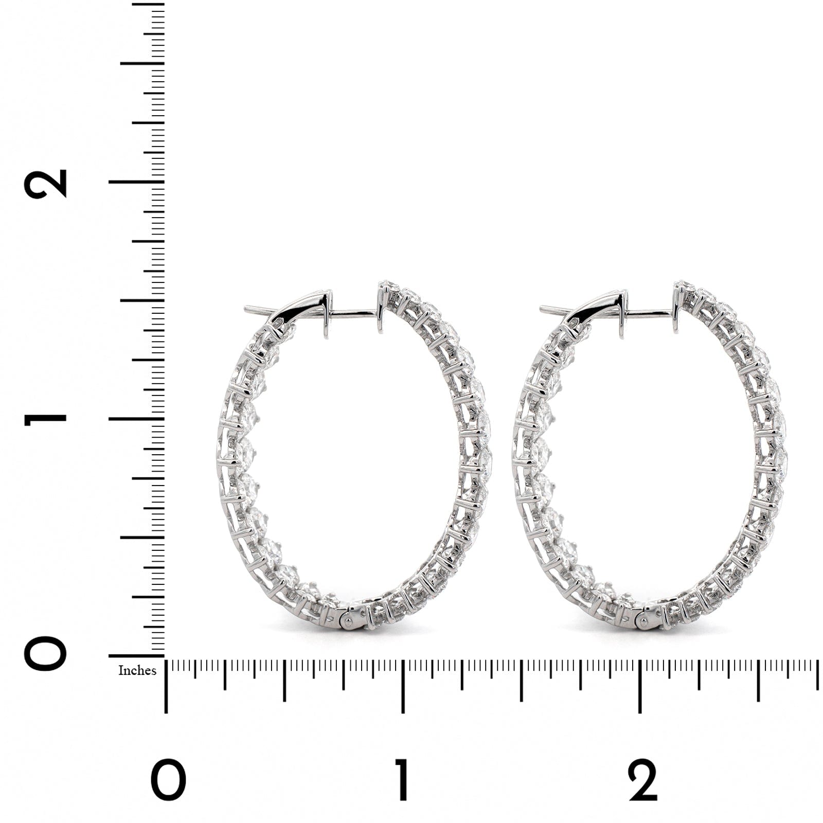 Etho Maria 18K White Gold Double Row Diamond Hoops