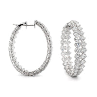 Etho Maria 18K White Gold Double Row Diamond Hoops