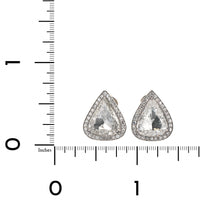 Eclat Jewels Platinum Pear Shaped Rose Cut Diamond Stud Earrings