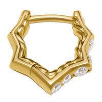 Zig Zag Stax™ Huggie Hoop Earrings 18K Yellow Gold with Diamonds, 13mm
