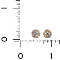 14K Yellow Gold Round Diamond Stud Earrings