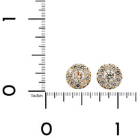 14K Yellow Gold Round Diamond Stud Earrings
