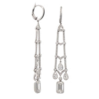 18K White Gold Chandelier Diamond Earrings