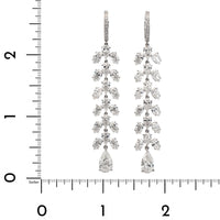 18K White Gold Pear Shaped Diamond Dangle Earrings