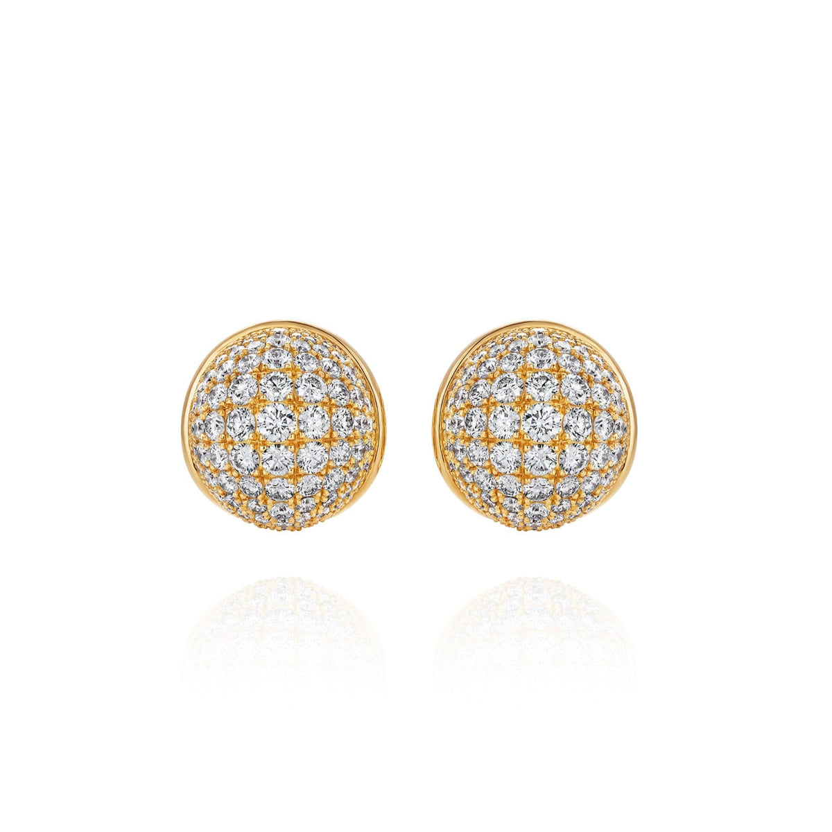 Fernando Jorge 18K Yellow Gold Pave Diamond Fluid Stud Earrings