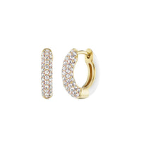 Emily P. Wheeler 18K Yellow Gold Baby Duo Enameled Diamond Hoop Earrings