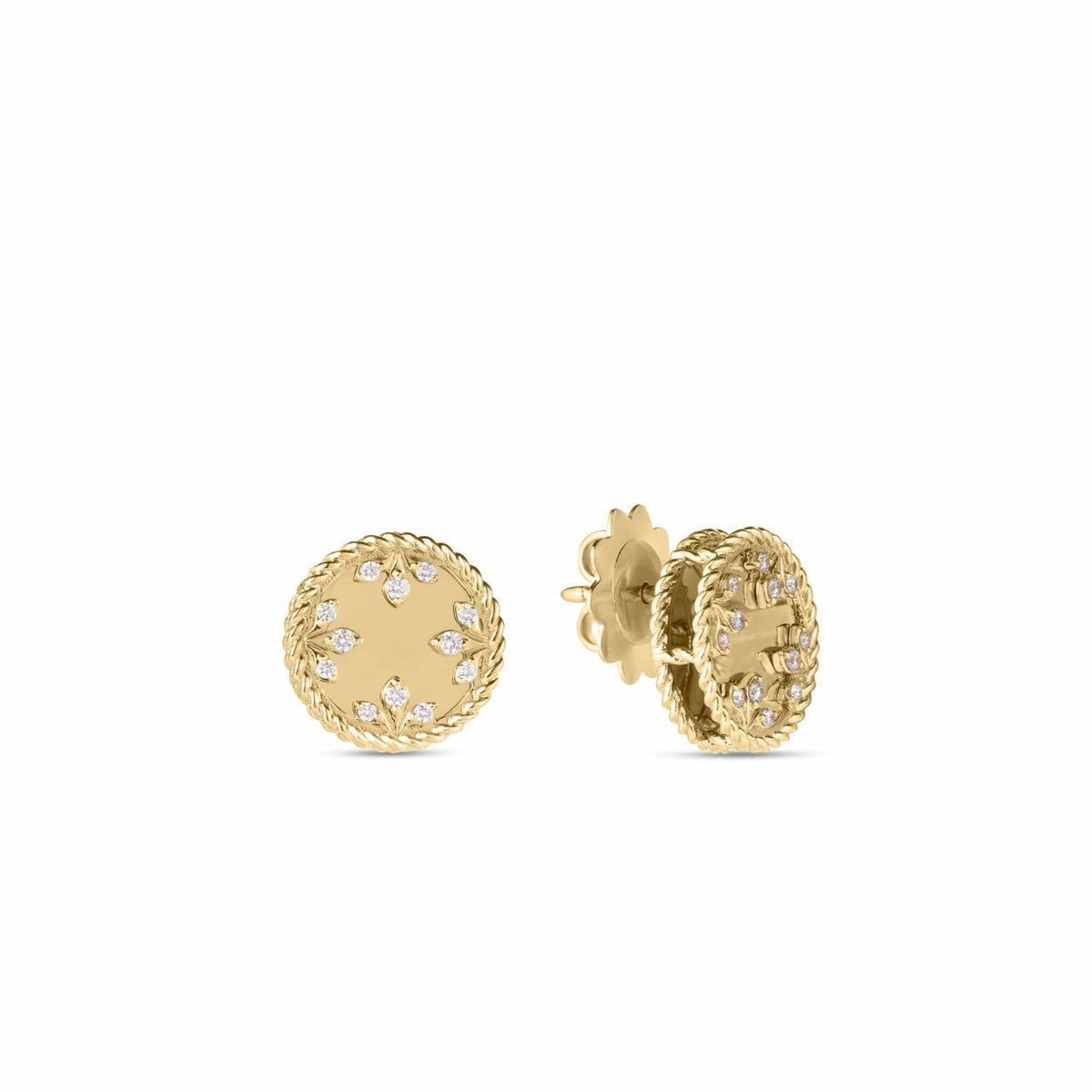 Roberto Coin 18K Yellow Gold Diamond Stud Earrings – Long's Jewelers
