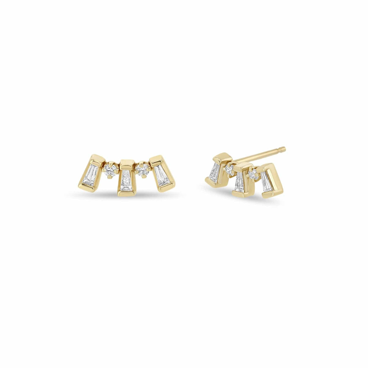 Zoe Chicco 14K Yellow Gold Tapered Baguette Diamond Earrings