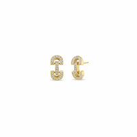 Zoe Chicco 14K Yellow Gold Vintage Link Pave Diamond Earrings