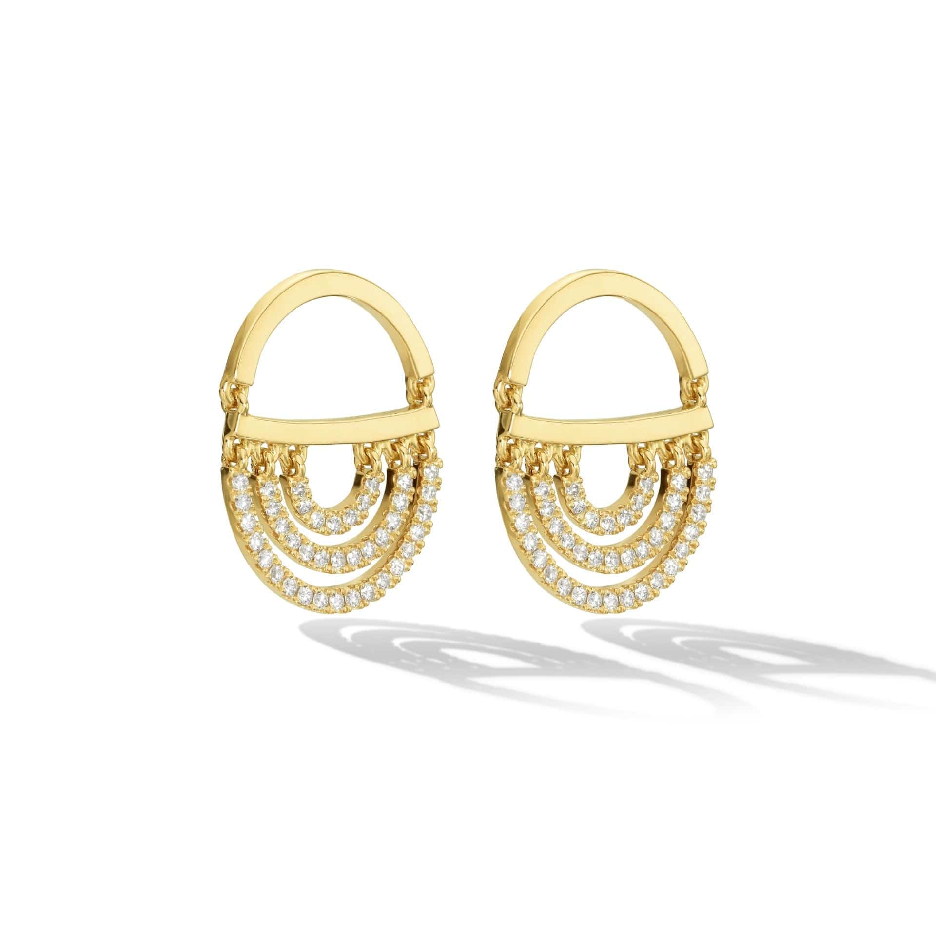Cadar 18K Yellow Gold Diamond Twin Drop Earrings