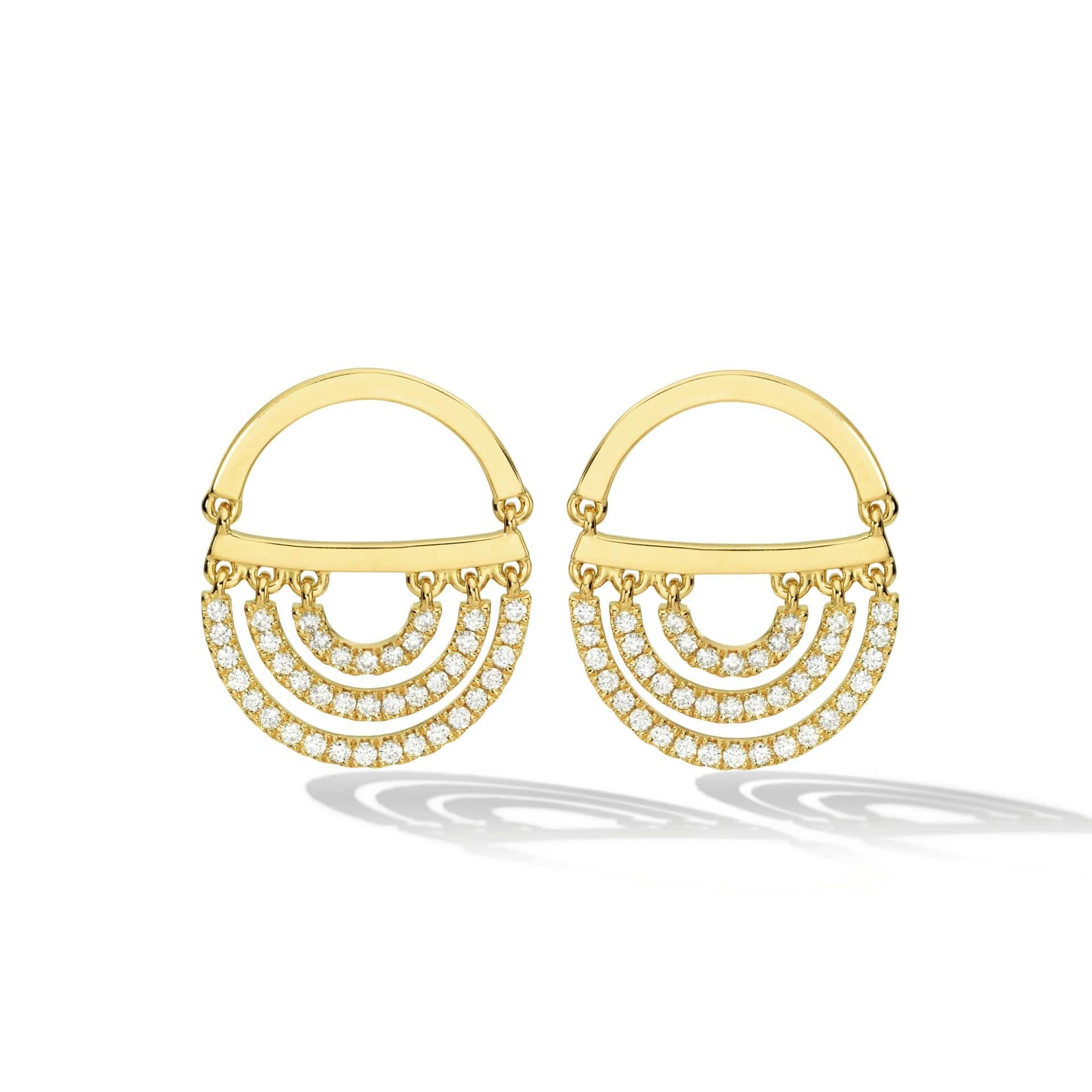 Cadar 18K Yellow Gold Diamond Twin Drop Earrings